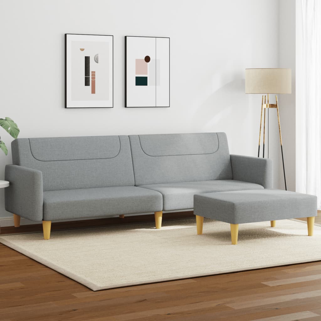 Canapea Extensibilă Cu Taburet, 2 Locuri, , Textil