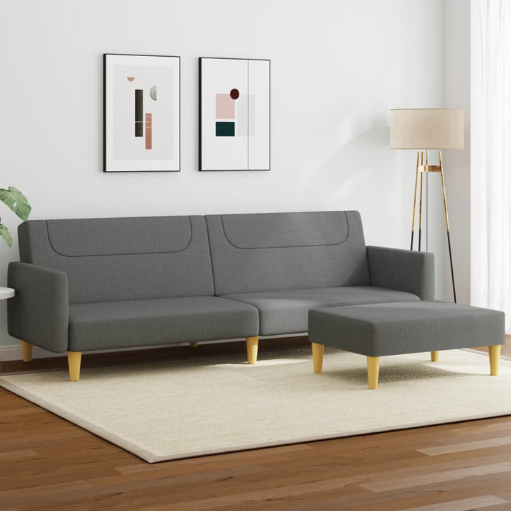 Canapea Extensibilă Cu Taburet, 2 Locuri, , Textil