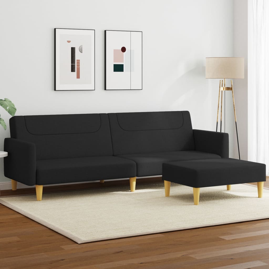 Canapea Extensibilă Cu Taburet, 2 Locuri, , Textil