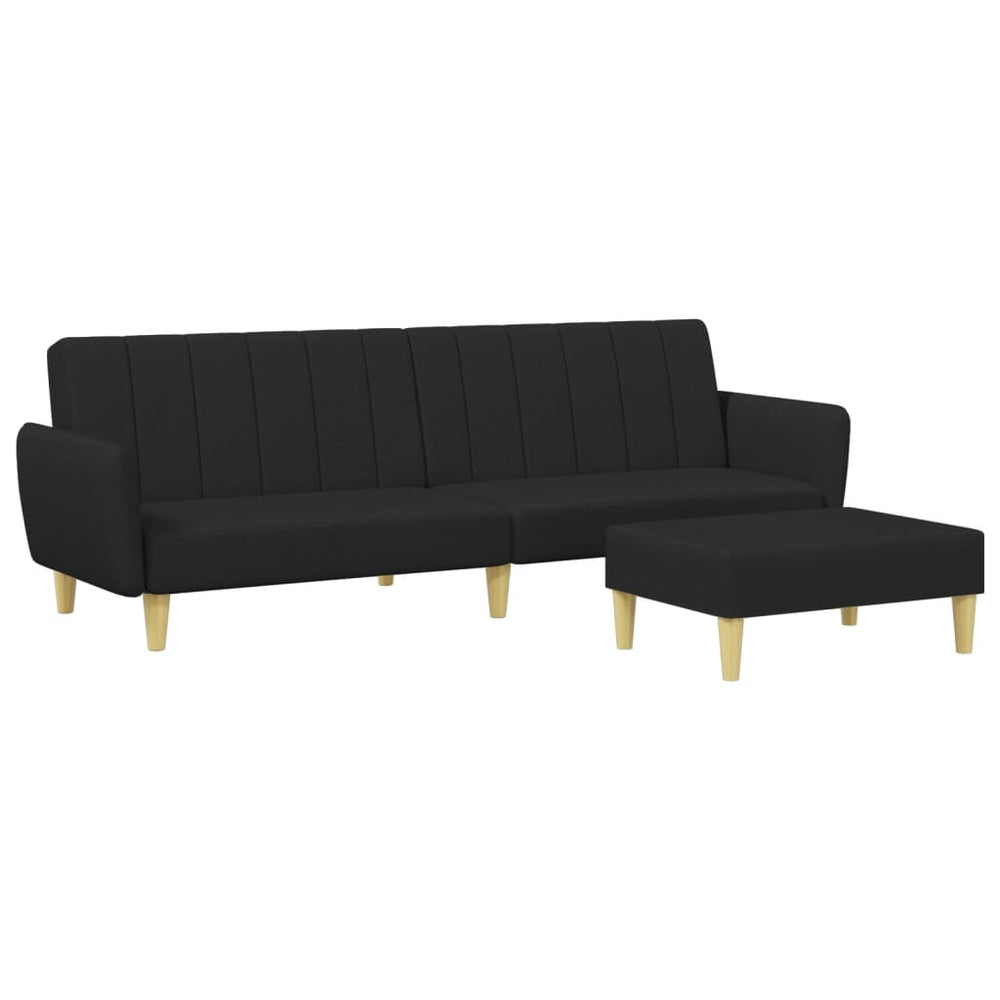 Canapea Extensibilă Cu Taburet, 2 Locuri, , Textil