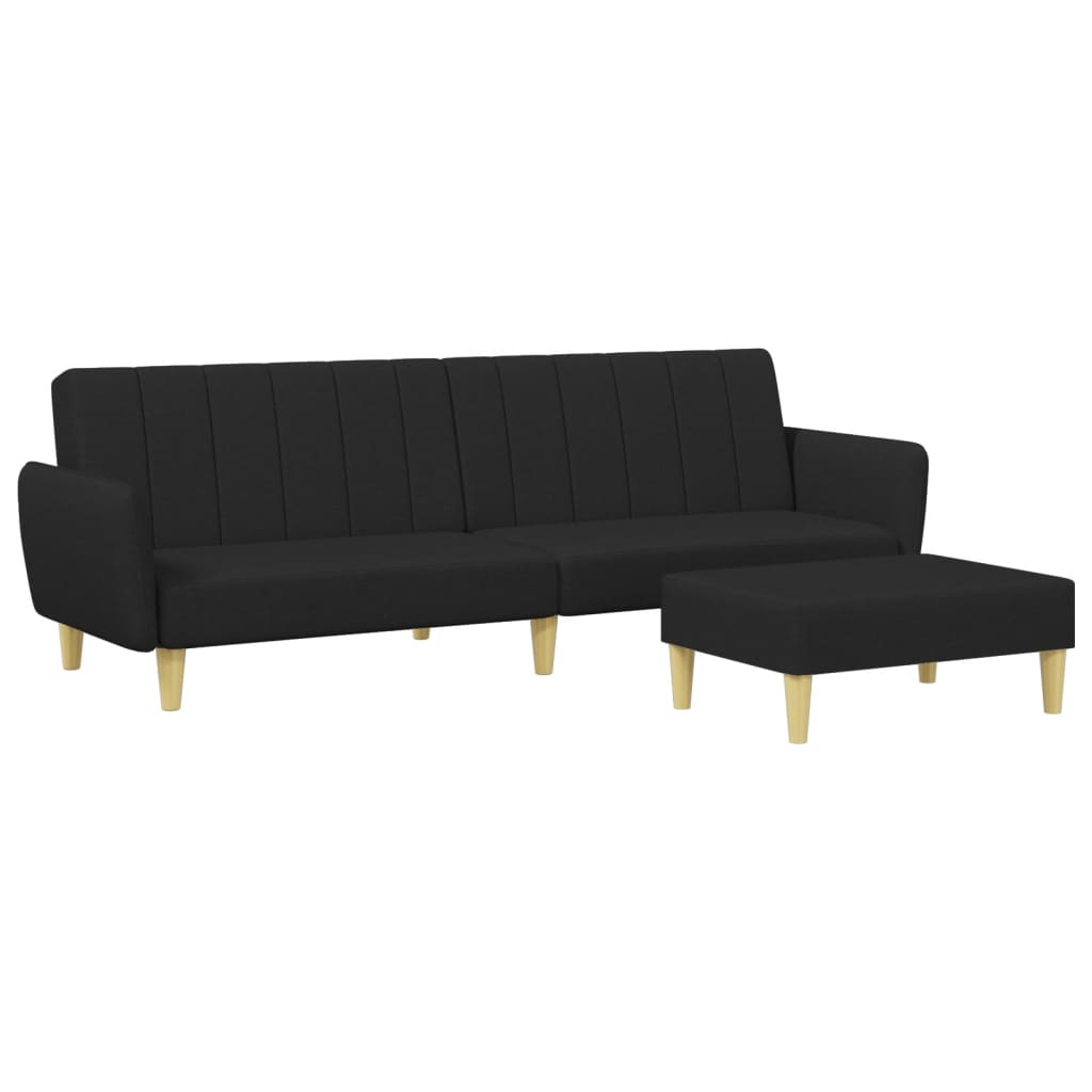 Canapea Extensibilă Cu Taburet, 2 Locuri, , Textil