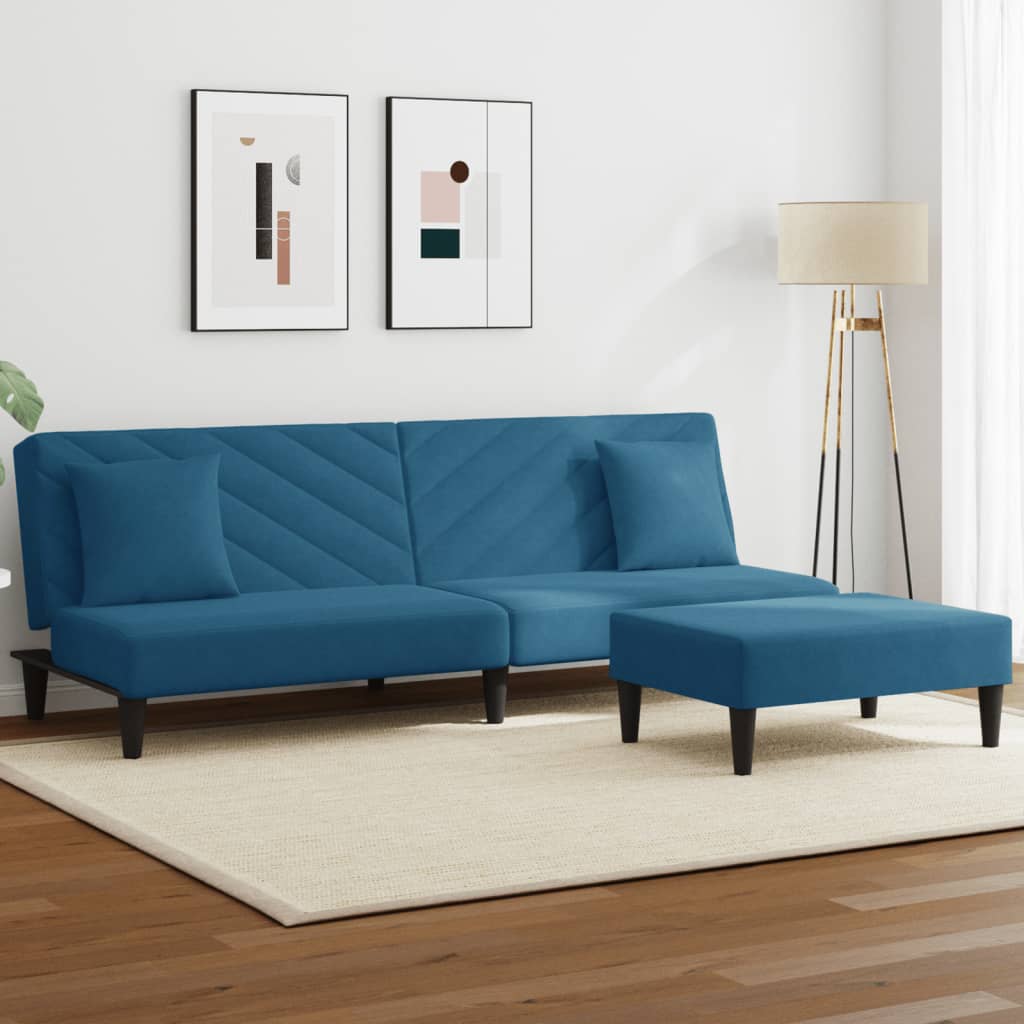 Set Canapea Cu Perne, 2 Piese, , Catifea