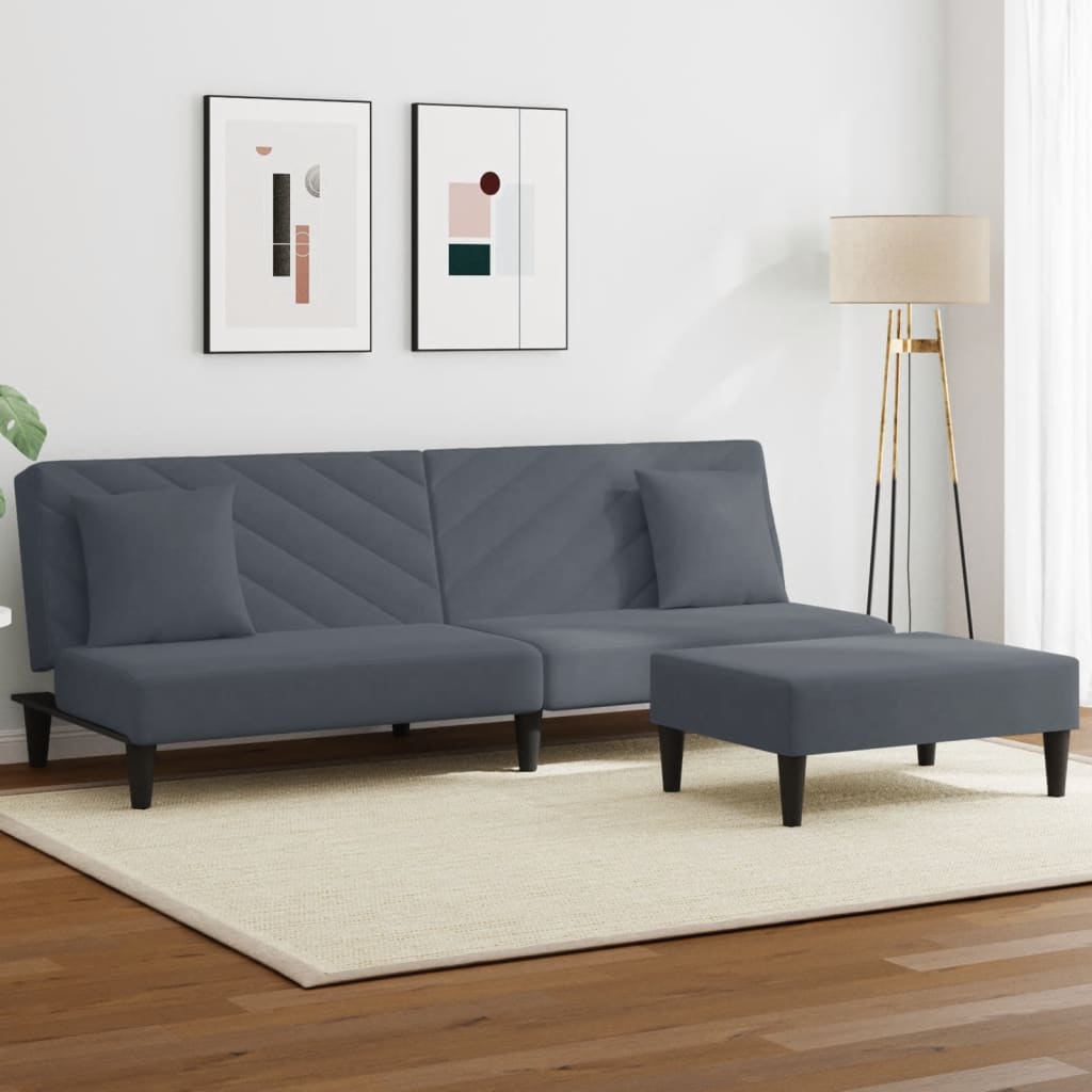 Set Canapea Cu Perne, 2 Piese, , Catifea