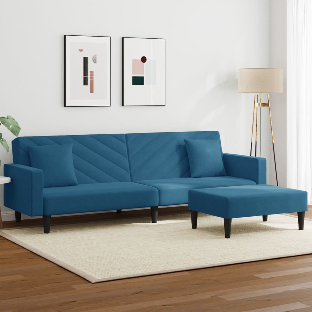Set Canapea Cu Perne, 2 Piese, , Catifea