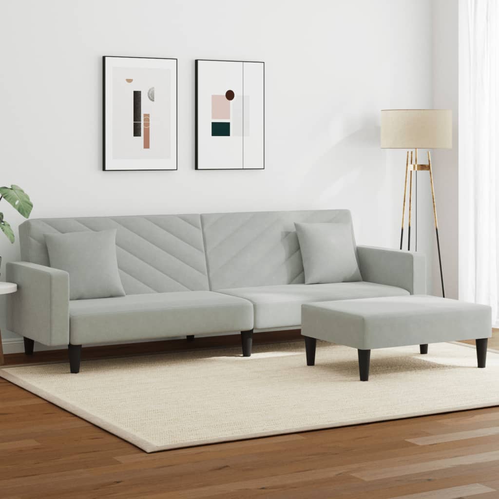 Set Canapea Cu Perne, 2 Piese, , Catifea