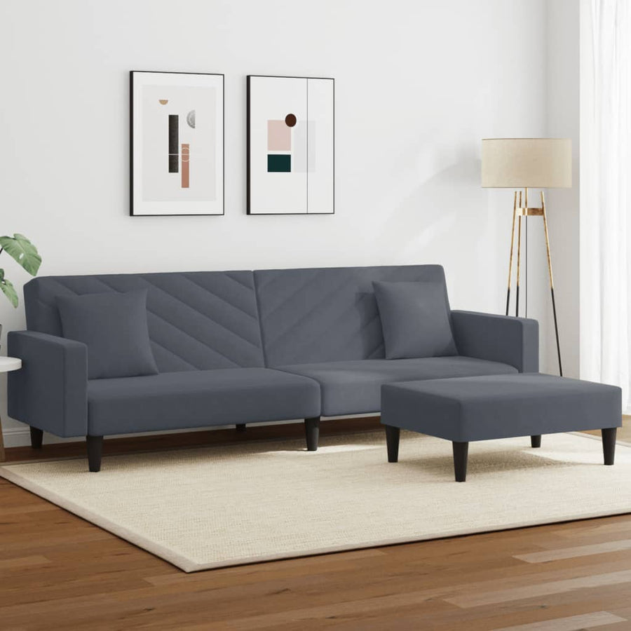 Set Canapea Cu Perne, 2 Piese, , Catifea