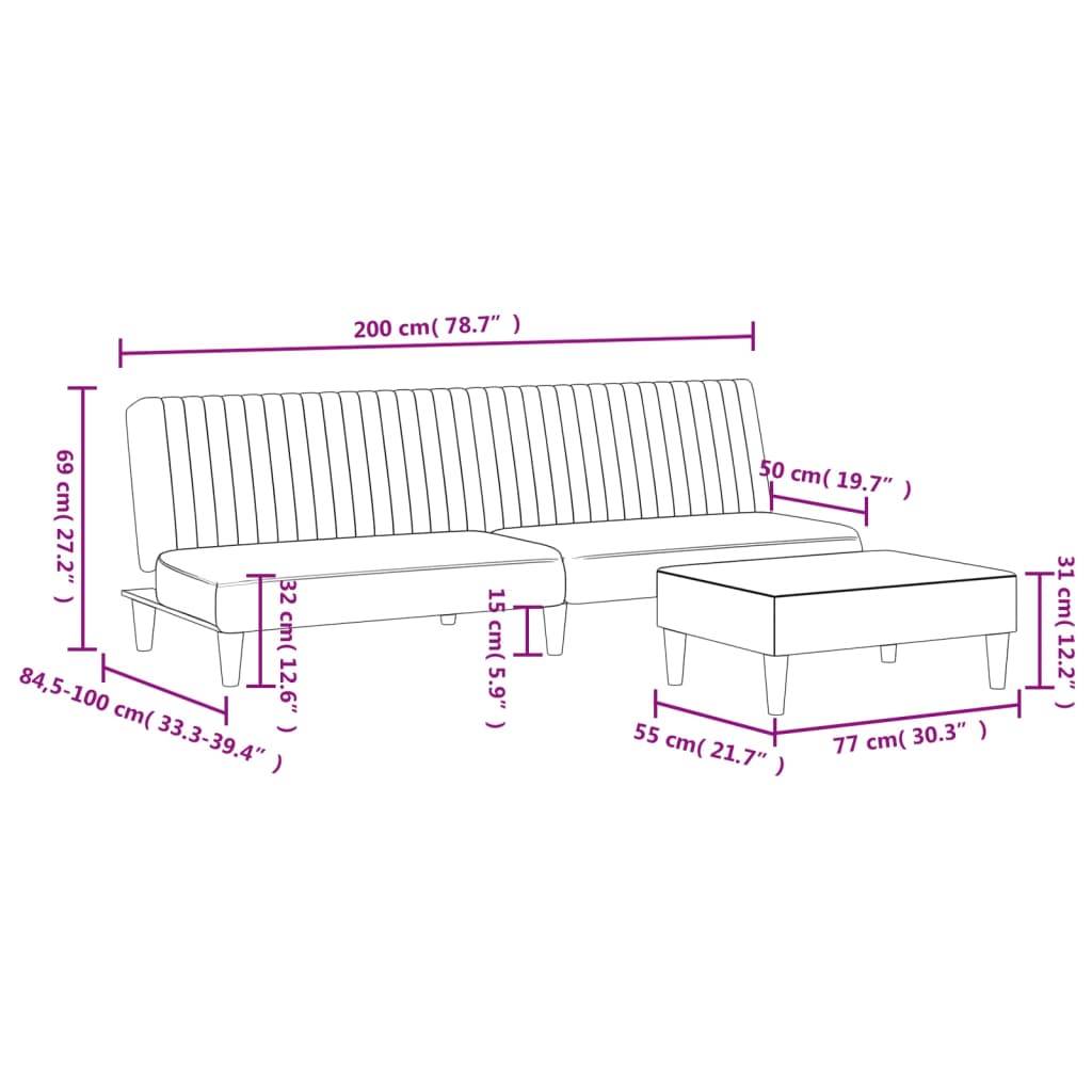 Set De Canapele, 2 Piese, , Piele Ecologică