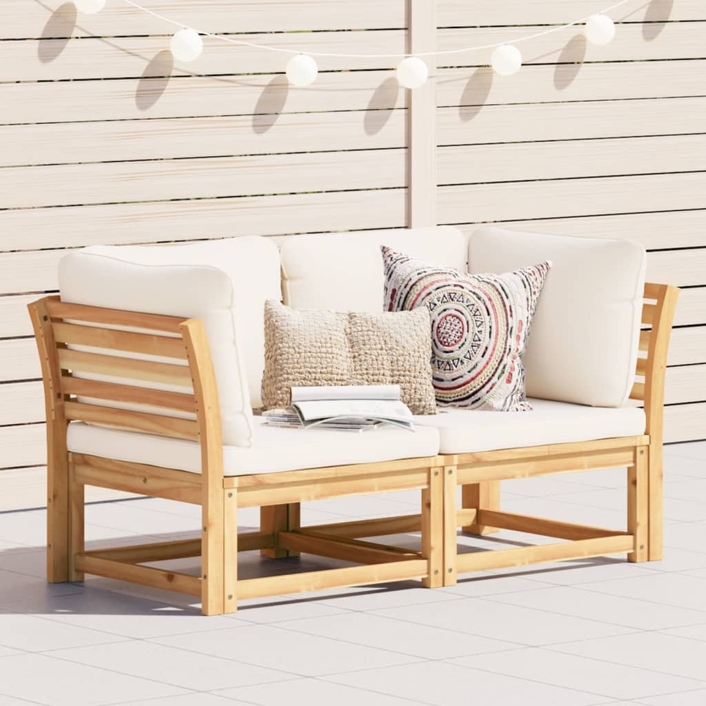 Set Mobilier De Grădină Cu Perne, 5 Buc., Lemn Masiv Acacia