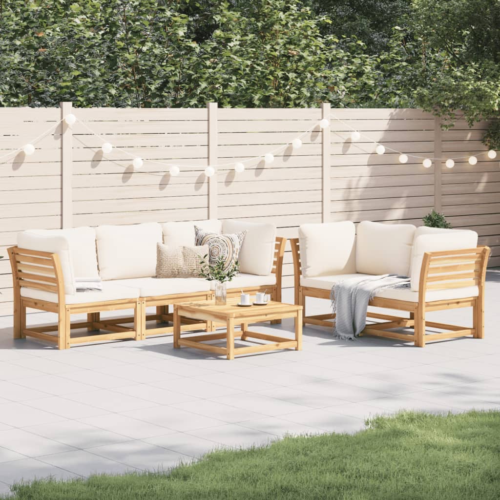 Set Mobilier De Grădină Cu Perne, 5 Buc., Lemn Masiv Acacia