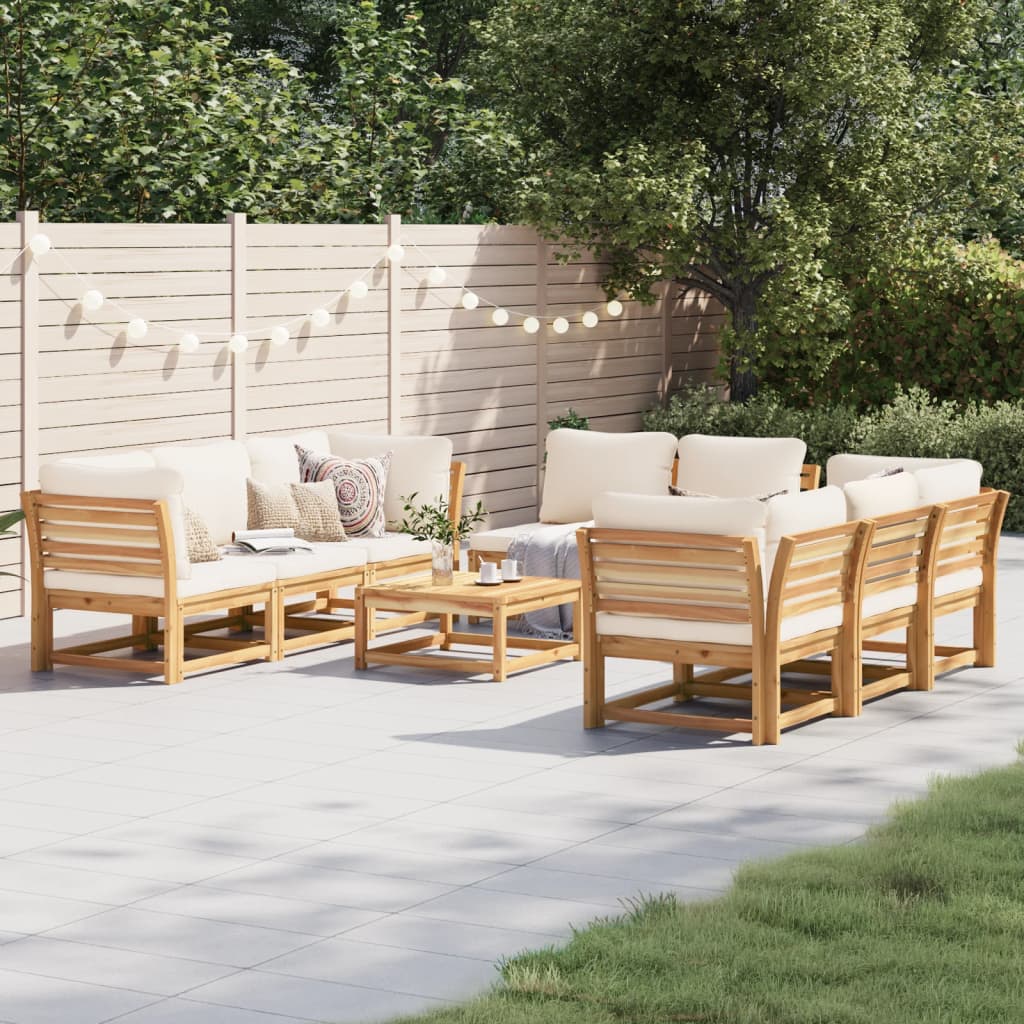 Set Mobilier De Grădină Cu Perne, 5 Buc., Lemn Masiv Acacia