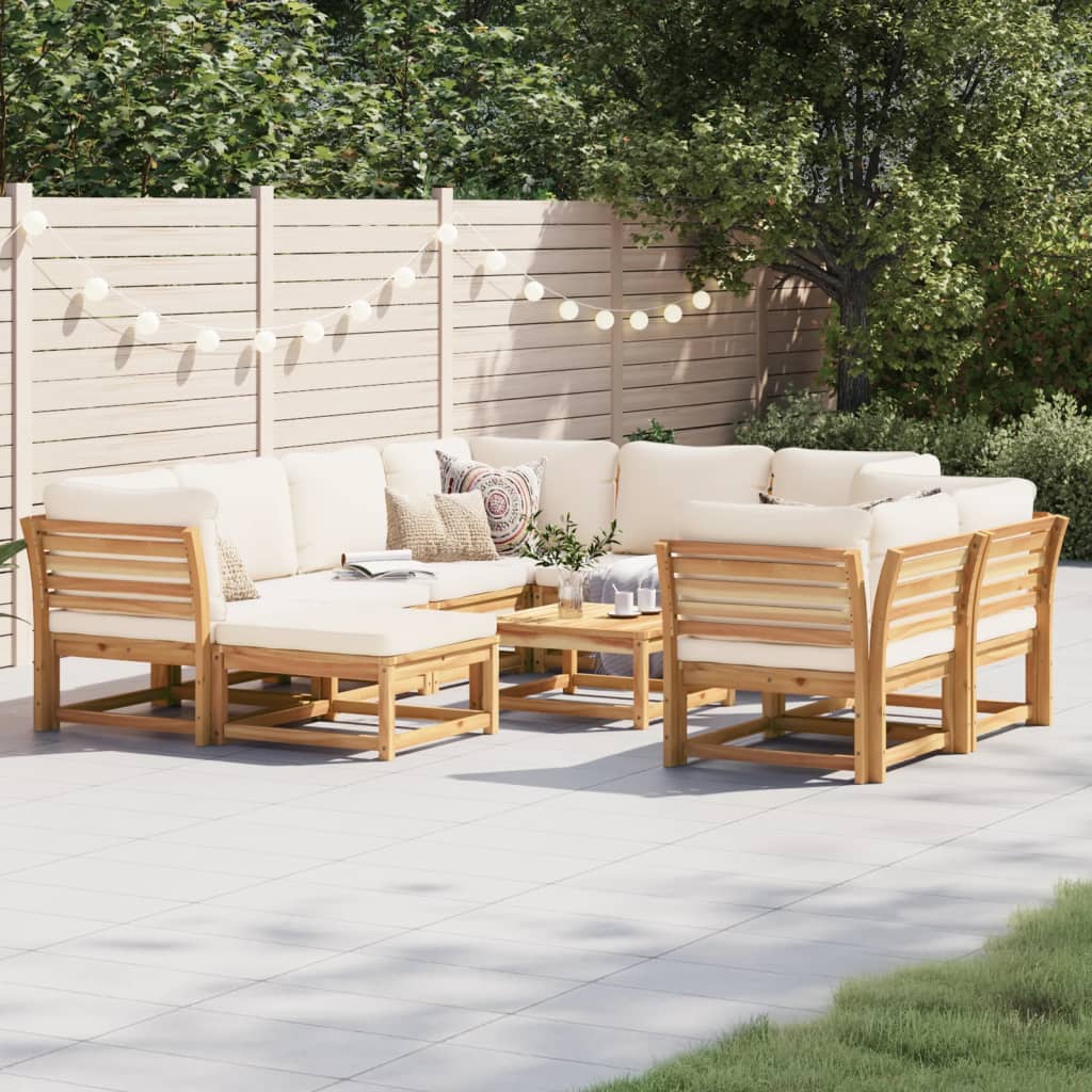 Set Mobilier De Grădină Cu Perne, 5 Buc., Lemn Masiv Acacia
