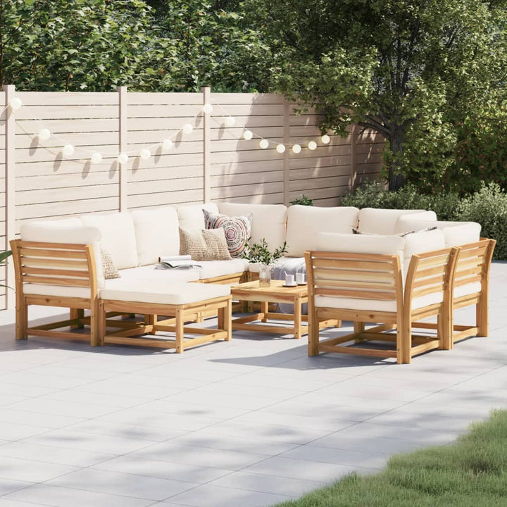 Set Mobilier De Grădină Cu Perne, 5 Buc., Lemn Masiv Acacia
