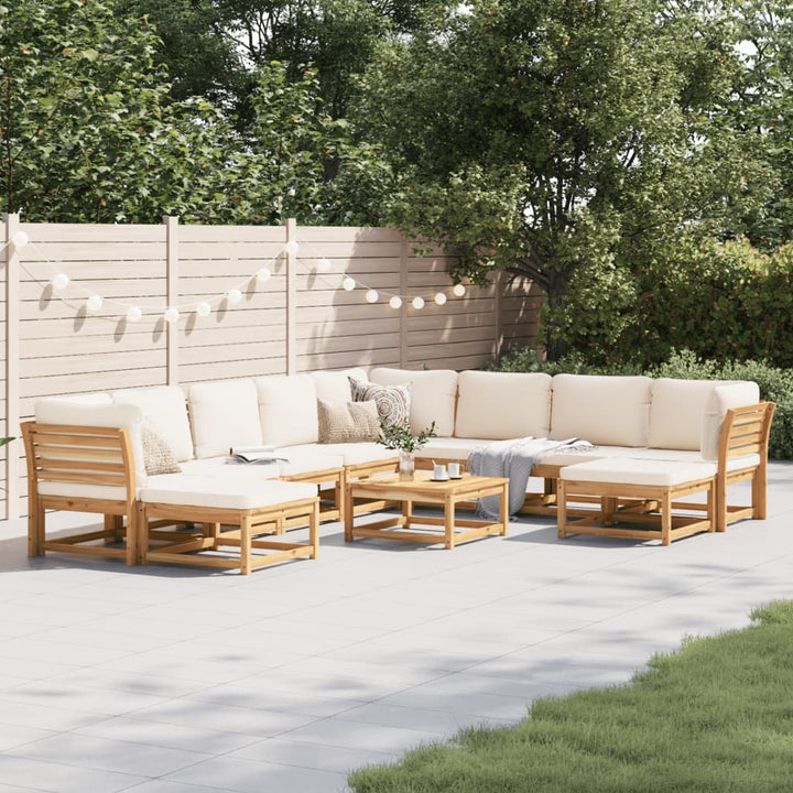 Set Mobilier De Grădină Cu Perne, 5 Buc., Lemn Masiv Acacia