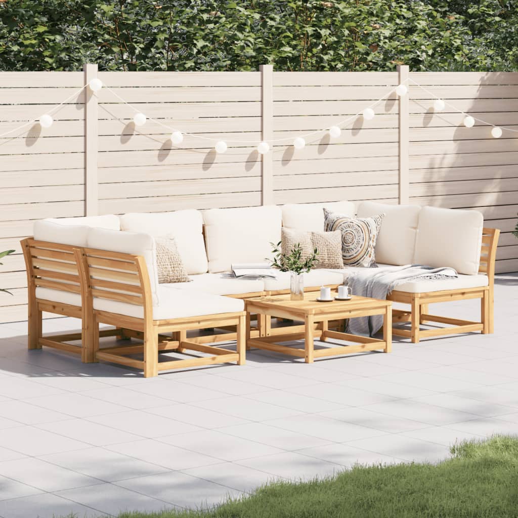 Set Mobilier De Grădină Cu Perne, 5 Buc., Lemn Masiv Acacia