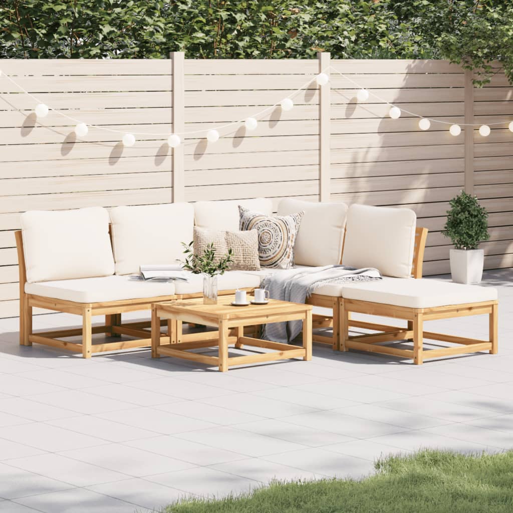 Set Mobilier De Grădină Cu Perne, 5 Buc., Lemn Masiv Acacia