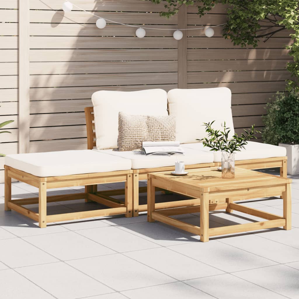 Set Mobilier De Grădină Cu Perne, 5 Buc., Lemn Masiv Acacia