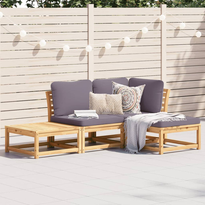 Set Mobilier De Grădină Cu Perne, 5 Buc., Lemn Masiv Acacia