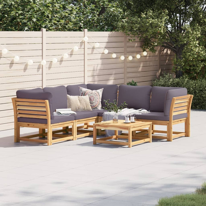 Set Mobilier De Grădină Cu Perne, 5 Buc., Lemn Masiv Acacia