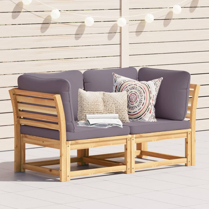 Set Mobilier De Grădină Cu Perne, 5 Buc., Lemn Masiv Acacia