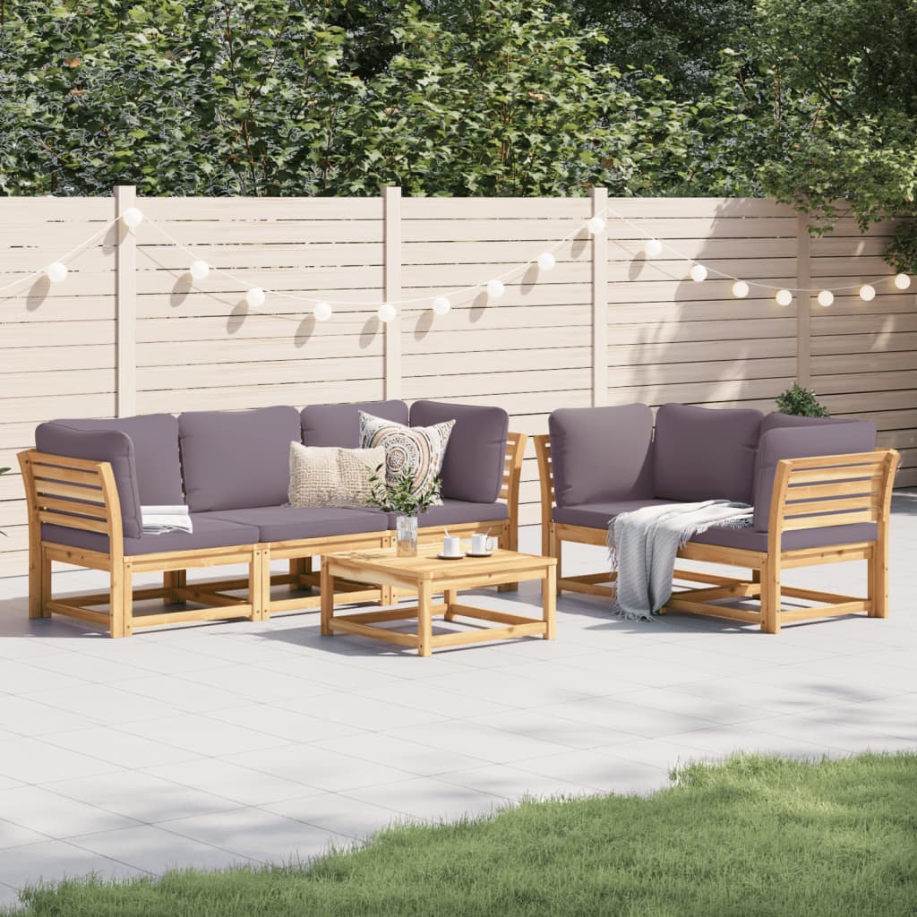 Set Mobilier De Grădină Cu Perne, 5 Buc., Lemn Masiv Acacia