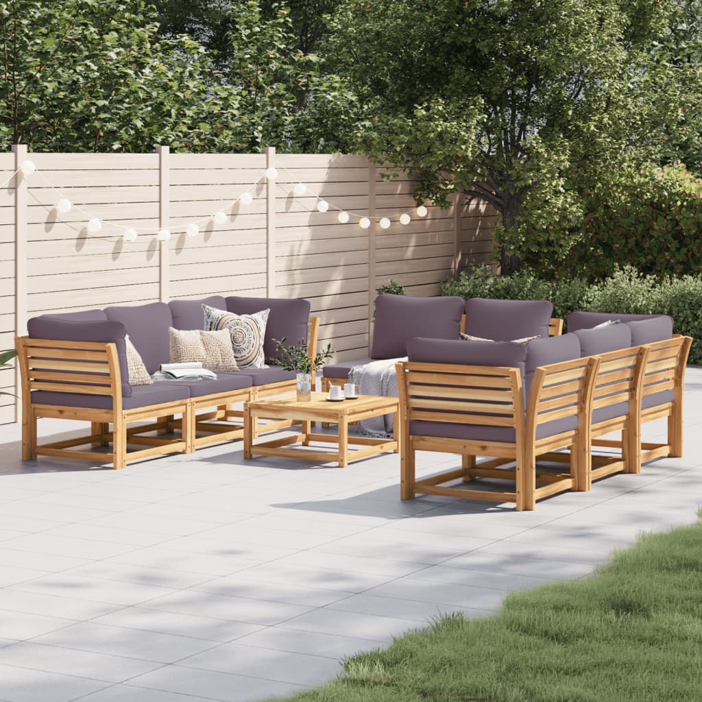 Set Mobilier De Grădină Cu Perne, 5 Buc., Lemn Masiv Acacia