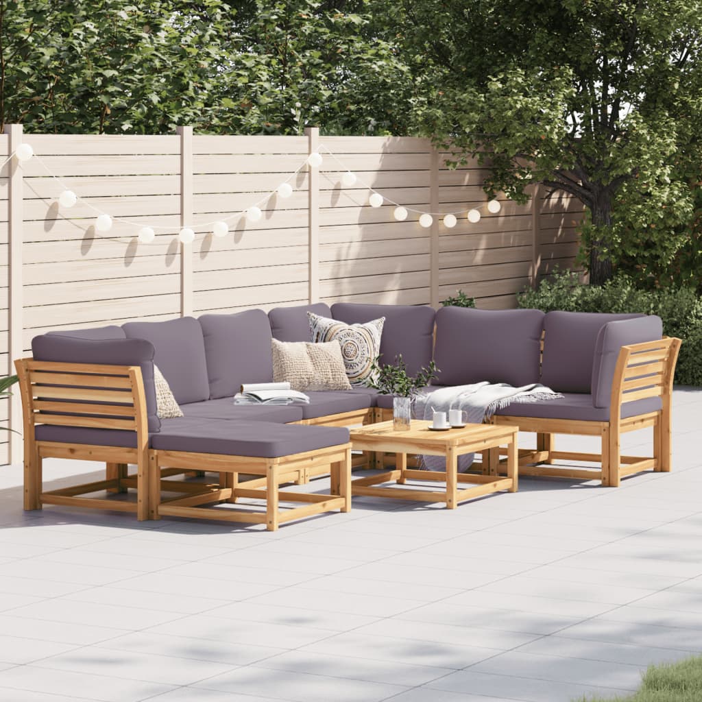 Set Mobilier De Grădină Cu Perne, 5 Buc., Lemn Masiv Acacia
