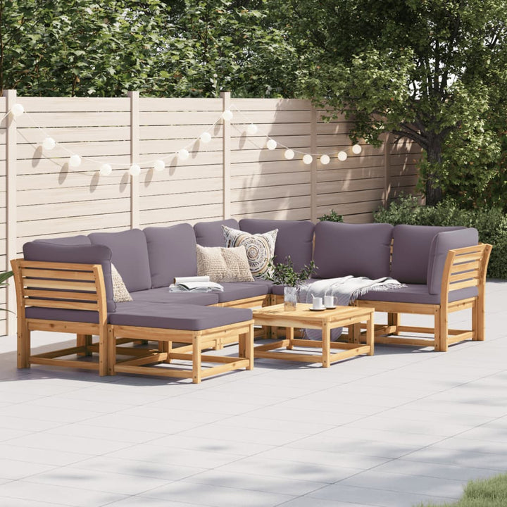 Set Mobilier De Grădină Cu Perne, 5 Buc., Lemn Masiv Acacia