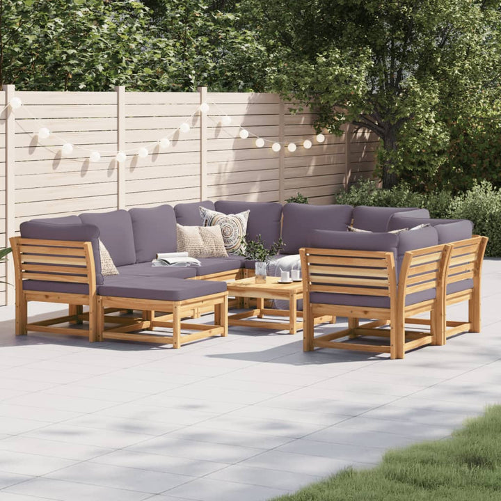 Set Mobilier De Grădină Cu Perne, 5 Buc., Lemn Masiv Acacia