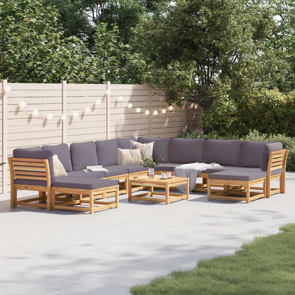 Set Mobilier De Grădină Cu Perne, 5 Buc., Lemn Masiv Acacia