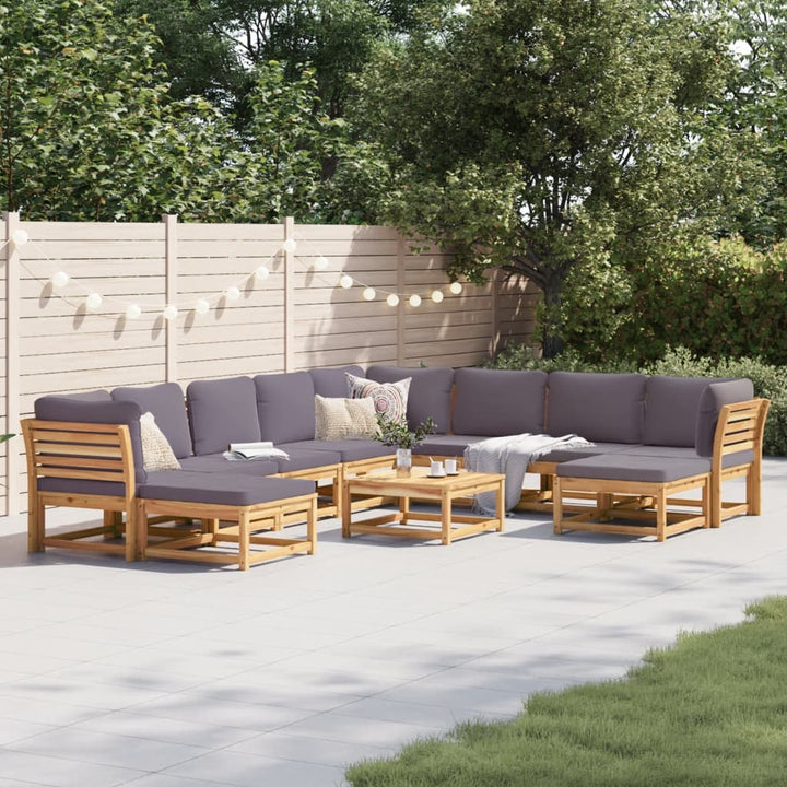 Set Mobilier De Grădină Cu Perne, 5 Buc., Lemn Masiv Acacia