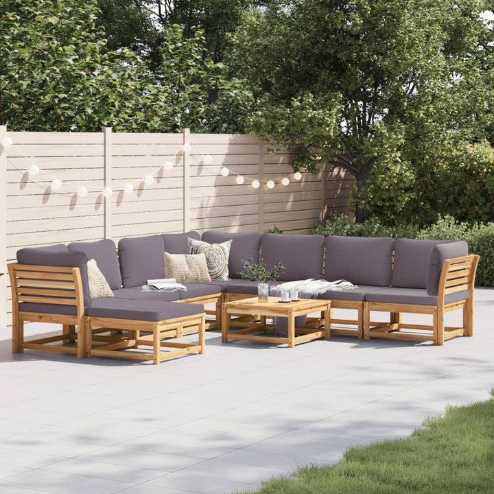 Set Mobilier De Grădină Cu Perne, 5 Buc., Lemn Masiv Acacia
