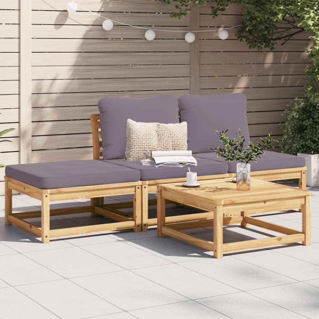 Set Mobilier De Grădină Cu Perne, 5 Buc., Lemn Masiv Acacia