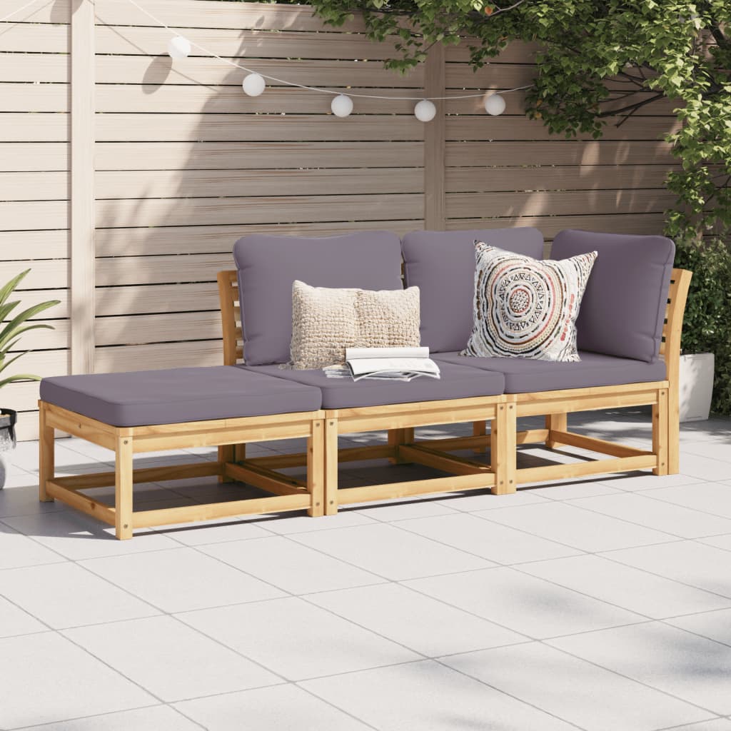 Set Mobilier De Grădină Cu Perne, 5 Buc., Lemn Masiv Acacia