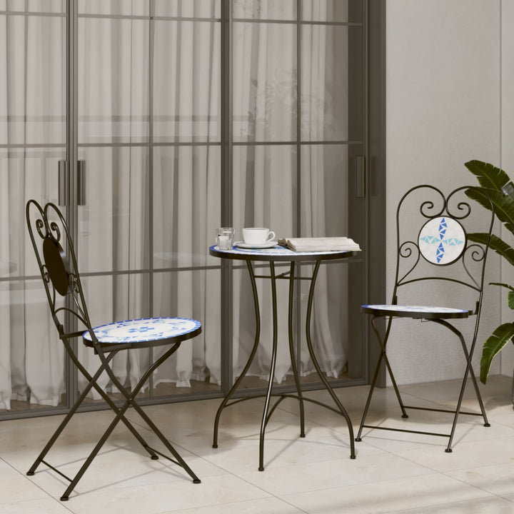 Set Mobilier Bistro, 3 Piese, Cărămiziu, Plăci Ceramice