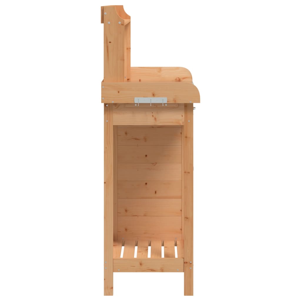 Masă Plantare Cu Dulap, Maro, 110,5X45X124,5 Cm Lemn Masiv Brad
