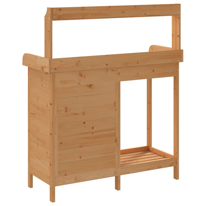 Masă Plantare Cu Dulap, Maro, 110,5X45X124,5 Cm Lemn Masiv Brad