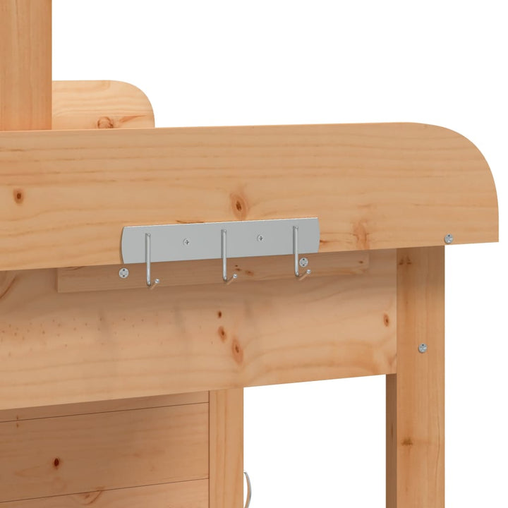 Masă Plantare Cu Dulap, Maro, 110,5X45X124,5 Cm Lemn Masiv Brad