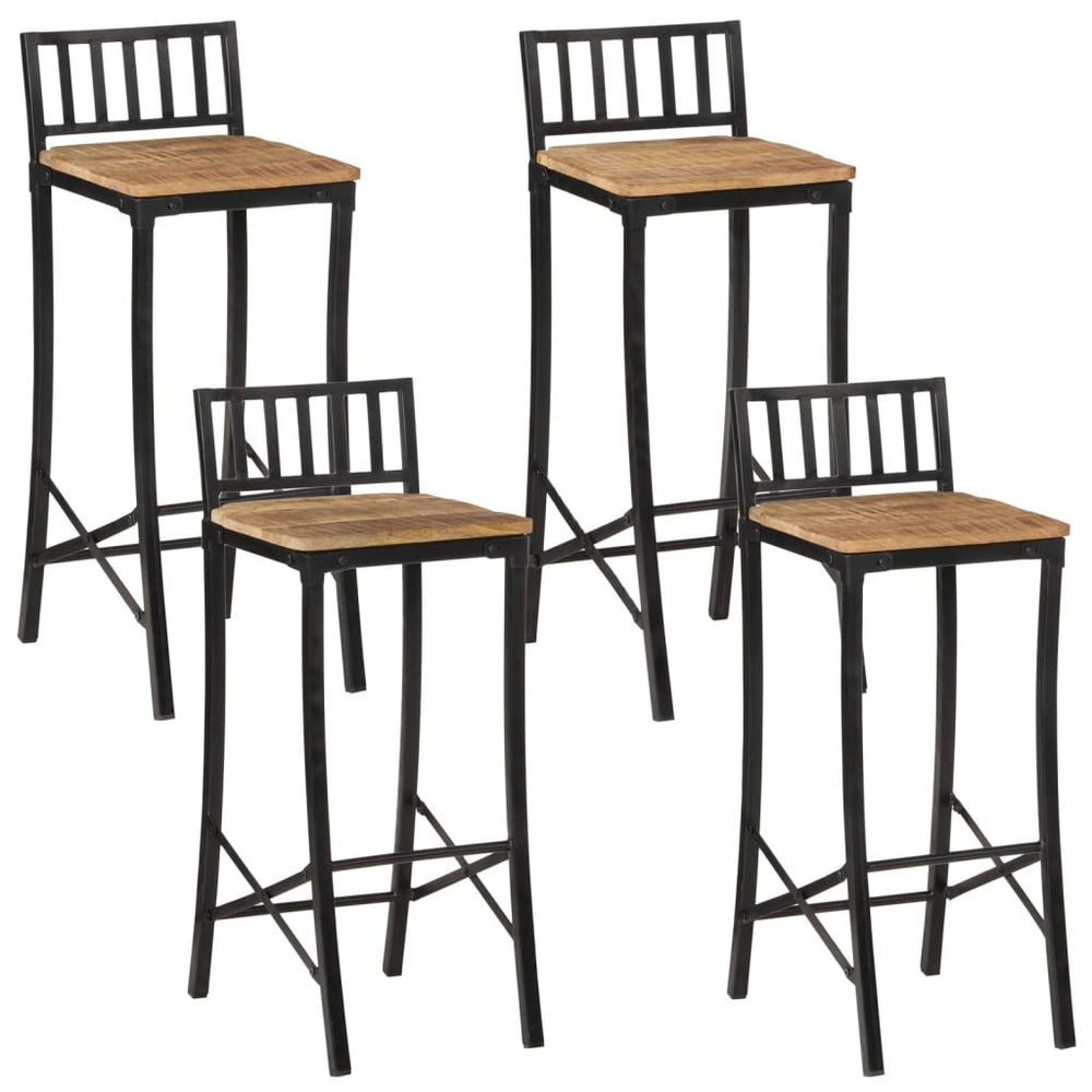 Set De Bar, 5 Piese, Lemn Masiv De Mango Si Metal