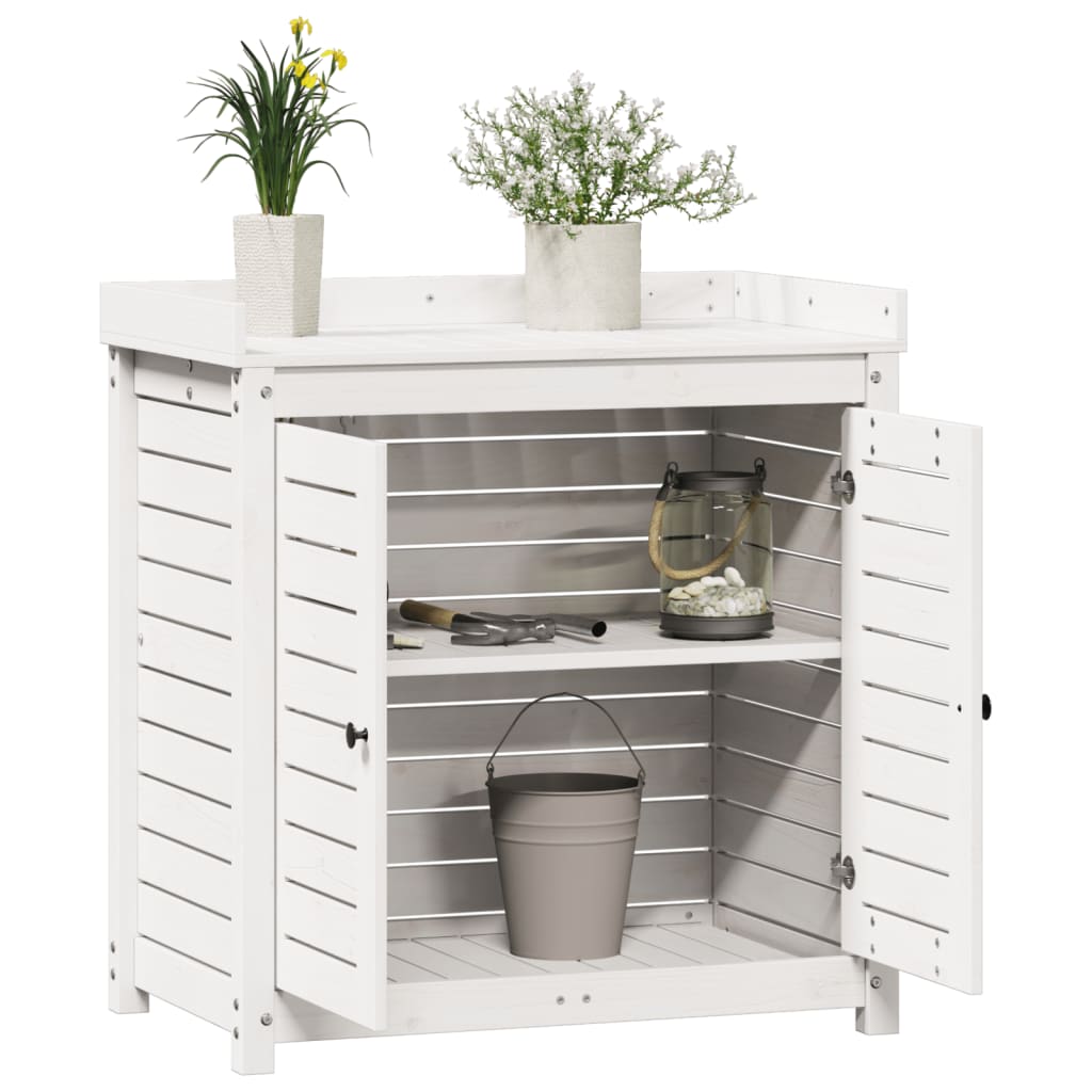 Masă De Plantare Cu Rafturi 82,5X50X86,5 Cm Lemn Masiv Pin