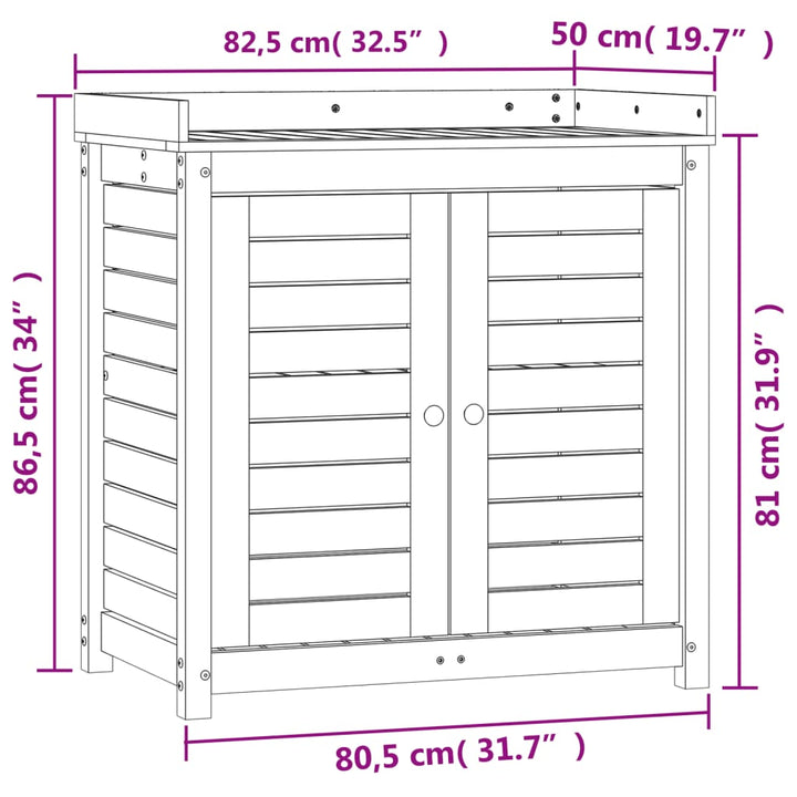 Masă De Plantare Cu Rafturi 82,5X50X86,5 Cm Lemn Masiv Pin