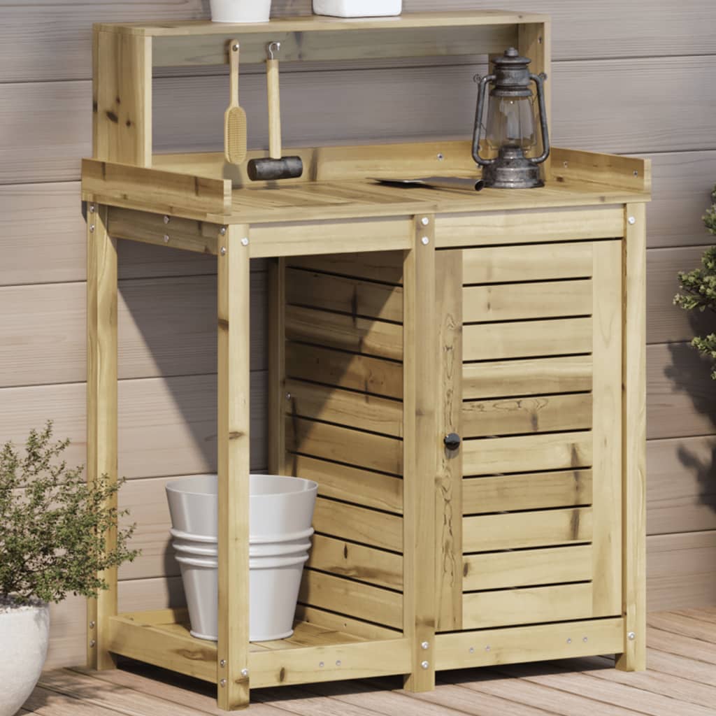 Masă De Plantare Cu Rafturi 82,5X50X109,5 Cm Lemn Masiv Douglas