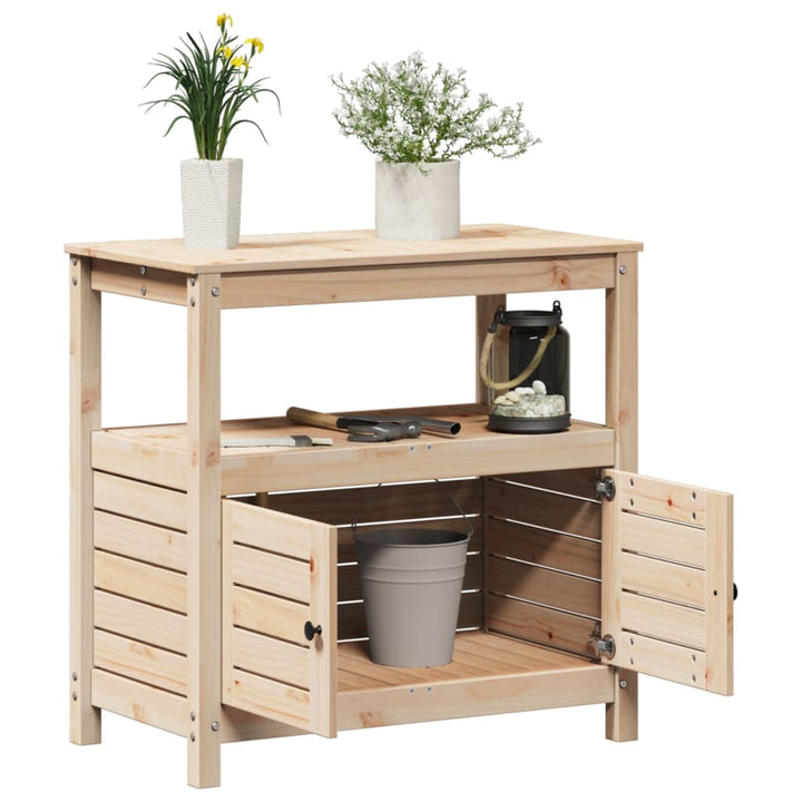 Masă De Plantare Cu Rafturi, 82,5X45X81 Cm, Lemn Masiv Pin