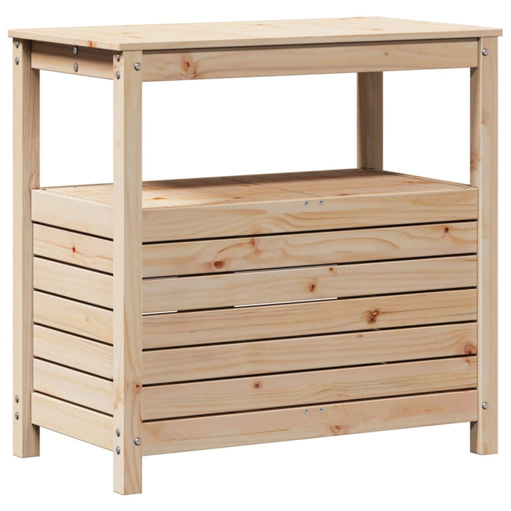 Masă De Plantare Cu Rafturi, 82,5X45X81 Cm, Lemn Masiv Pin