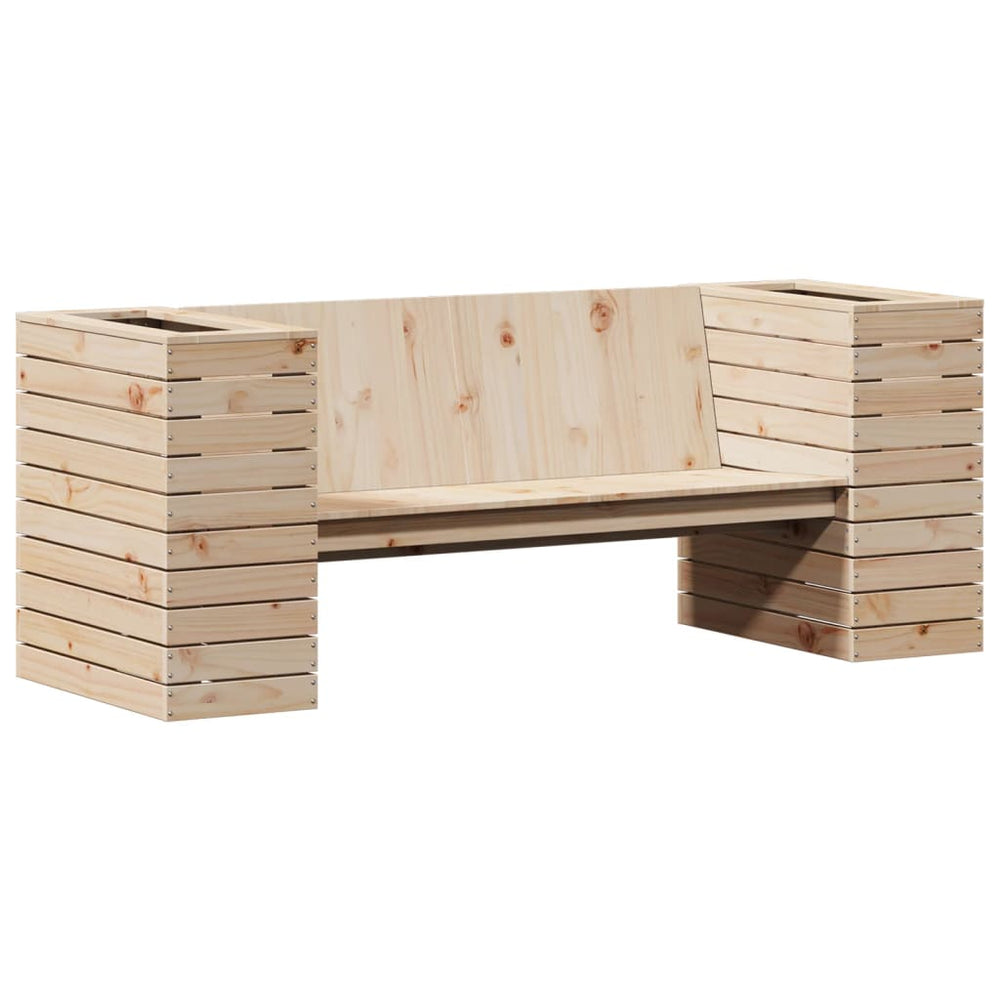 Banchetă Cu Jardiniere, 167,5X60X65 Cm, Lemn Masiv De Pin