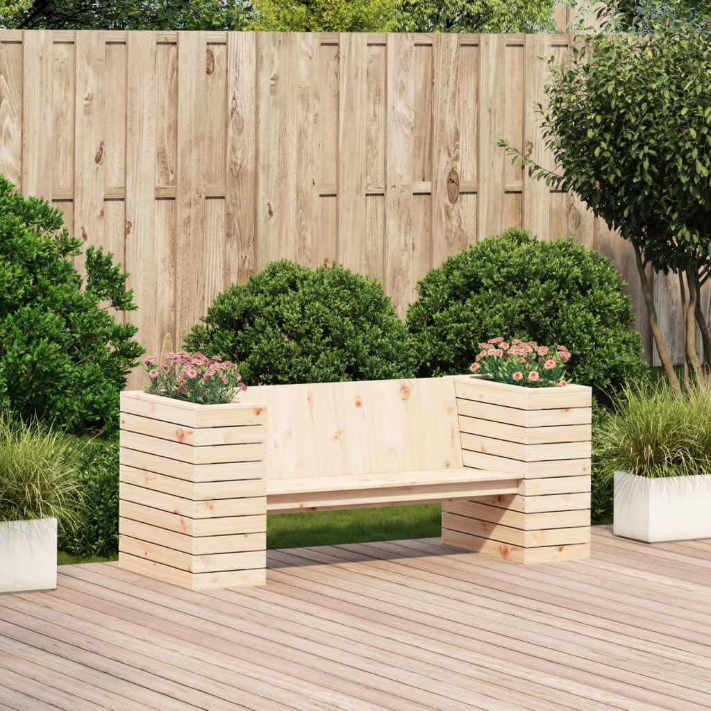 Banchetă Cu Jardiniere, 167,5X60X65 Cm, Lemn Masiv De Pin
