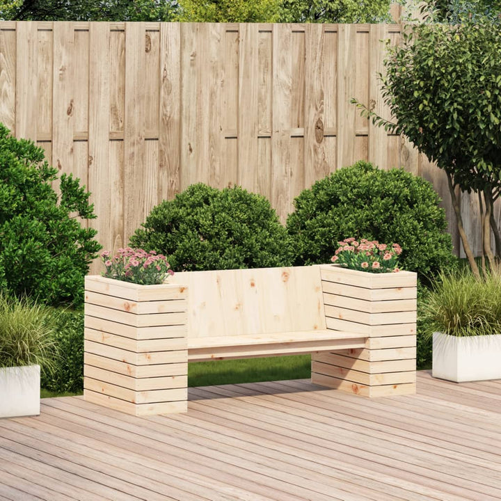 Banchetă Cu Jardiniere, 167,5X60X65 Cm, Lemn Masiv De Pin