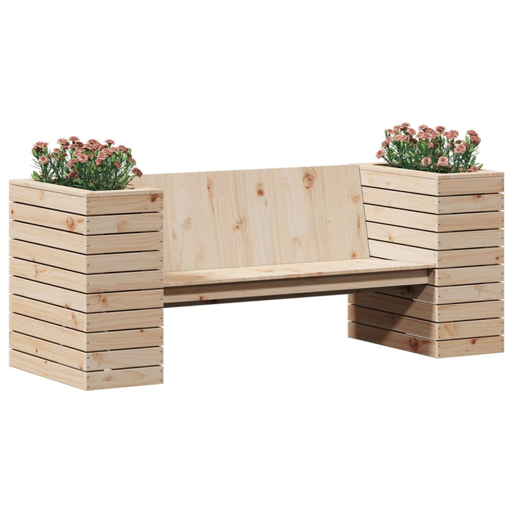 Banchetă Cu Jardiniere, 167,5X60X65 Cm, Lemn Masiv De Pin