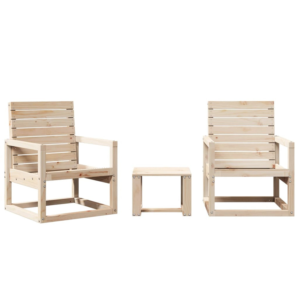 Set Mobilier De Grădină, 3 Piese, Lemn Masiv De Pin