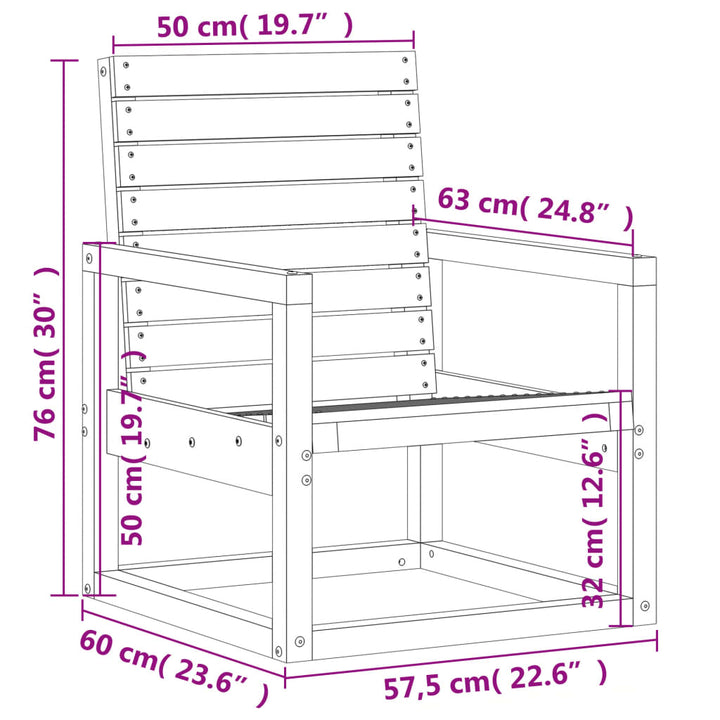 Set Mobilier De Grădină, 3 Piese, Lemn Masiv De Pin