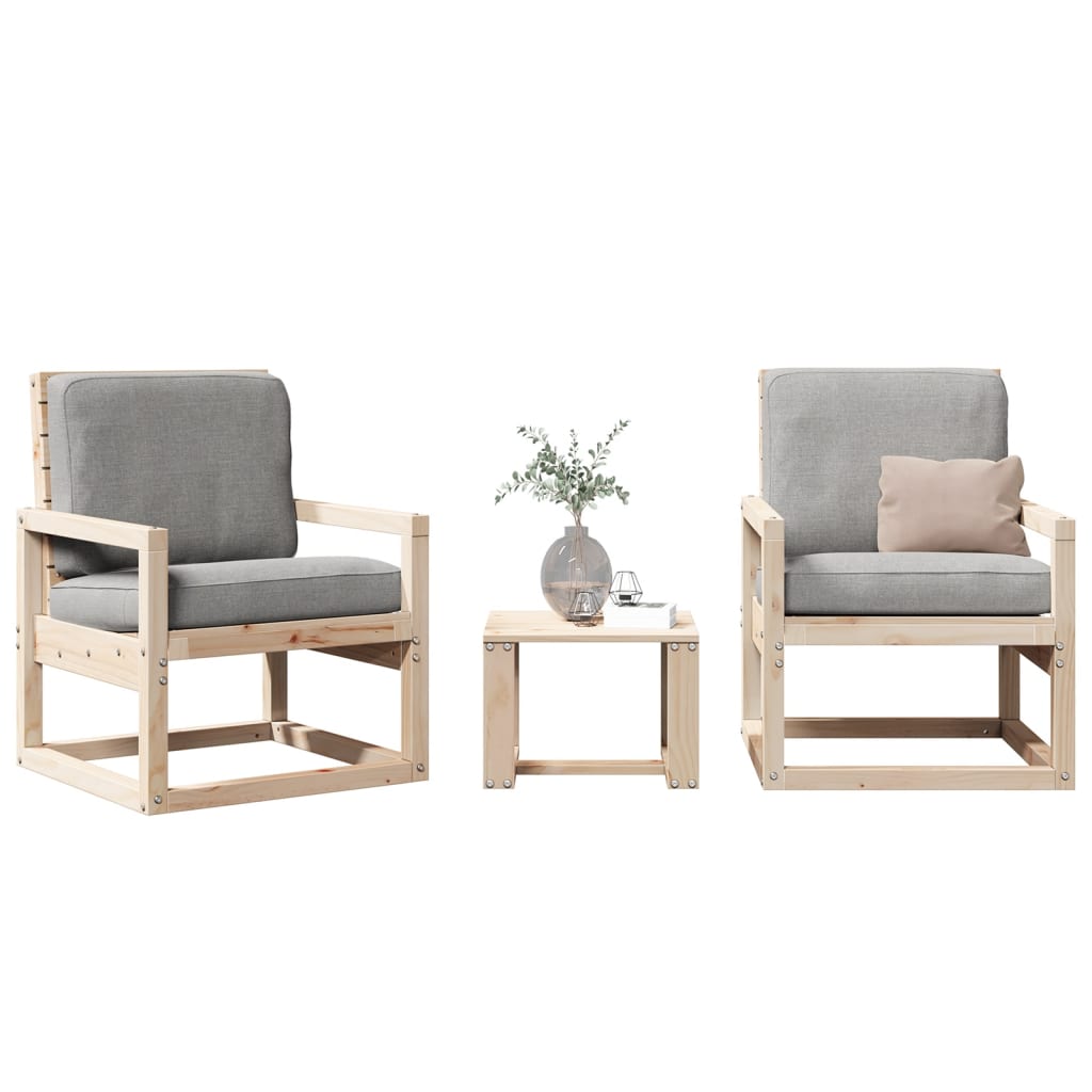 Set Mobilier De Grădină, 3 Piese, Lemn Masiv De Pin